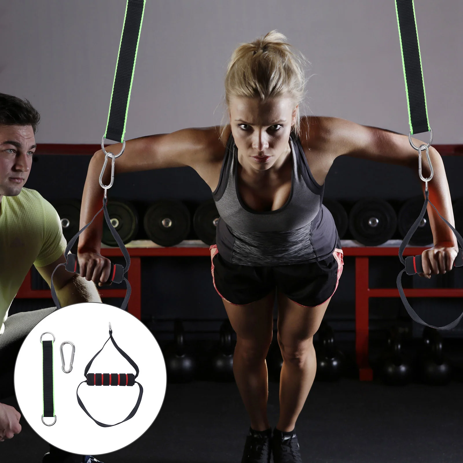 

1Set Resistance Band Handle Heavy Duty Fitness Grip Non-Slip Ergonomic Workout Handle for Home Gym Training Pull-Up Exercise