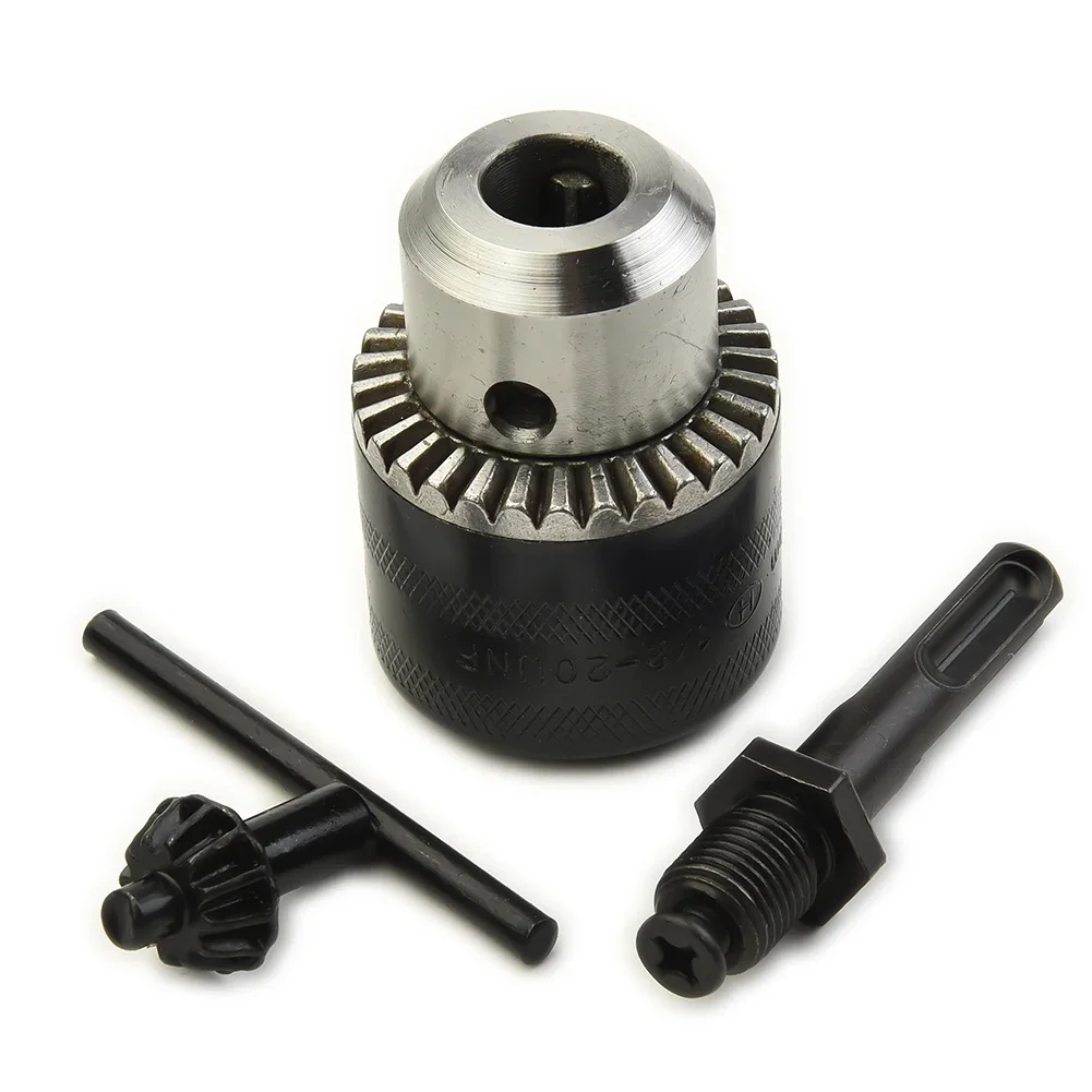 1.5-13mm Thread 1/2'' -20UNF Rotary Hammer Drill Chuck Tool+ Key +SDS Plus Shank Power Tools Mini Electric Motor Shaft