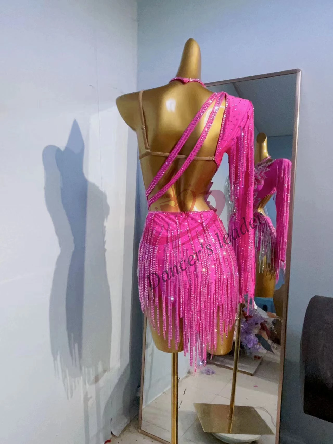 Latin Dance Dress High-end Custom Super Flash Floral Silver Su Dance Dress Cha Cha Tango Adult Stage Professional Clothing