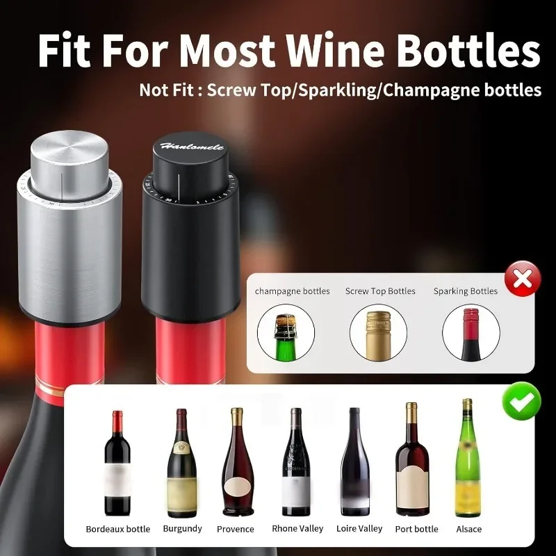 Wine Bottle Stoppers Vacuum Wine Stopper Stainless Steel Wine Savers Vacuum Pump Corks Keep Wine Really Fresh