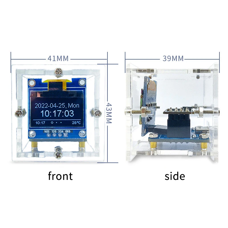 △ESP8266 Mini Weather Clock Kit Electronic Weather Station Multifunctional WIFI Digital Clock DIY Soldering Project Practice Kit