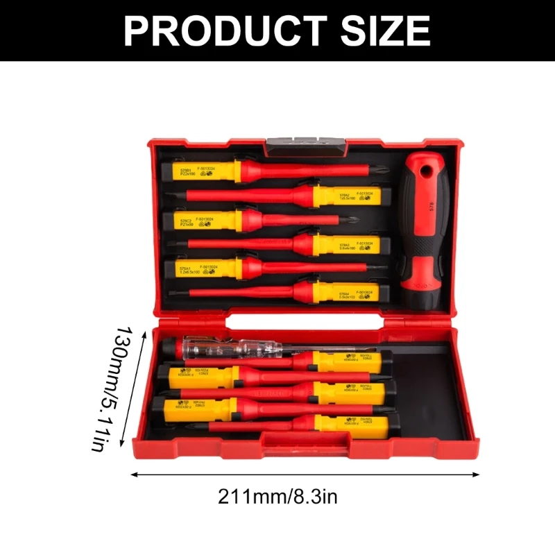 13 in 1 Insulated Electrician Tool 1000V NonConductive Steel Build Screwdriver Set Professional Tool