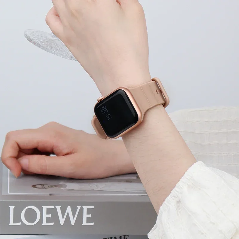 Силиконовый ремешок для Apple Watch, ремешок 45 мм, 44 мм, 41 мм, 40 мм, 42-38 мм, 45 мм, спортивный браслет, серия 10 8 7 6 5 4 SE 9 Ultra 2 49 мм