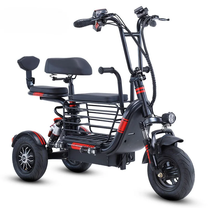 

Cross-border Parent-child Small Electric Tricycle Mini Pick-up Child Scooter Folding Double Three-seat Lithium Battery Car