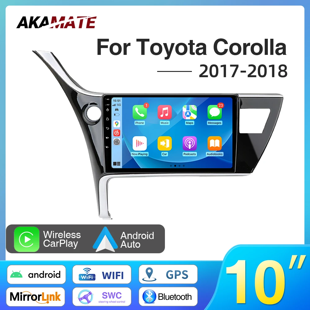 

Автомобильный радиоприемник 10 дюймов Android для Toyota Corolla 11 Auris E180 2017 2018 мультимедийный плеер CarPlay Android Авто GPS WiFi Авторадио