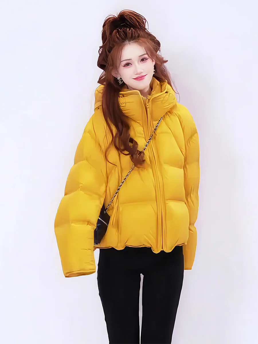 Jaune à capuche ort down Jaet femmes Thiened 90 blanc Du plume pain Sle vêtements d'extérieur décontracté Sle Ci loisirs