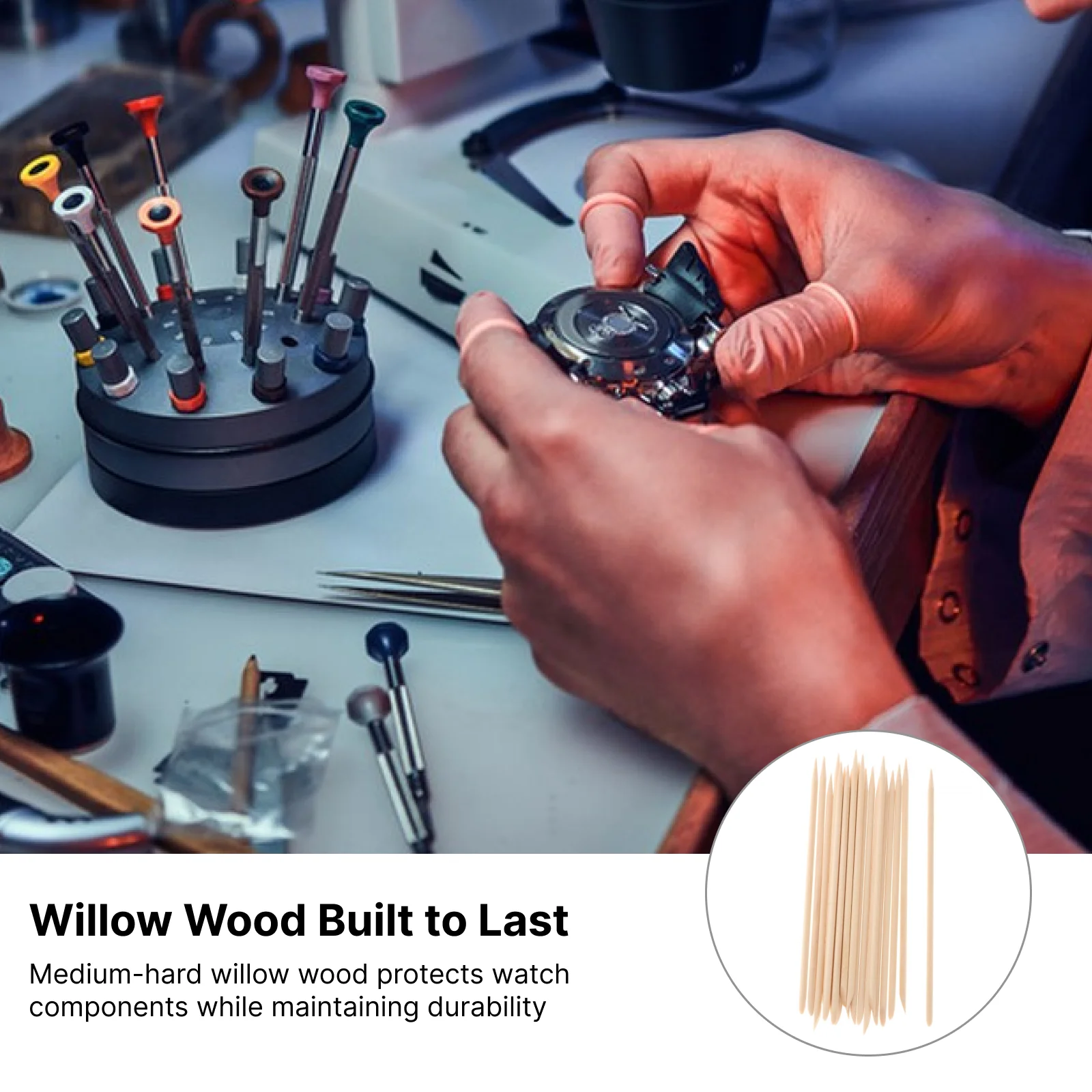20 Pieces Watch Cleaning Sticks Easy to Use Anti Slip Watch Repairing Accessories for Home Use Watch Repairer Watch Repair Shop