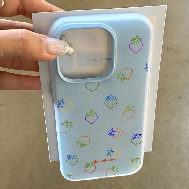 حافظة هاتف لطيفة وأنيقة على شكل فاكهة الدوبامين لهاتف آيفون 17 13 16 15 11 12 14 Pro Max 7 8 Plus 17 Air XR 16E غطاء ناعم