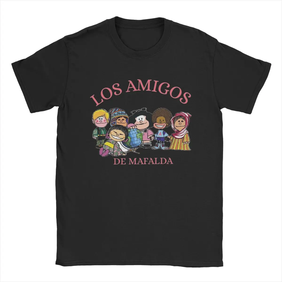 Men Los Amigos De Mafalda T Shirts Pure Cotton Clothing Funny Short Sleeve Crewneck Tees Gift Idea T-Shirts