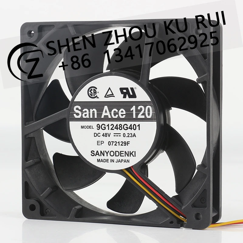 Sanyo 48V 0.23A 12025 120X120X25MM 12CM Medical instrument Frequency converter silent 9G1248G401 cooling fan
