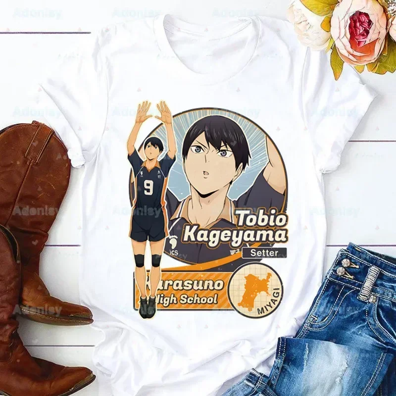Haikyuu Kageyama Tobio Donna Harajuku Top Estate Top Graphic Tees Donna Kawaii T-shirt Vestiti Ragazza T Shirt, Trasporto di Goccia