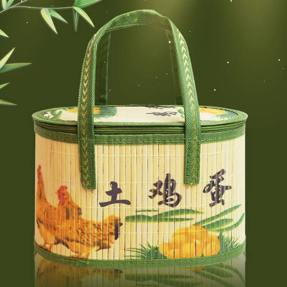 

Bamboo Storage Basket Light Weight Large Capacity Portable Handwoven Container For Fruit Eggs Snacks Decoration Gift