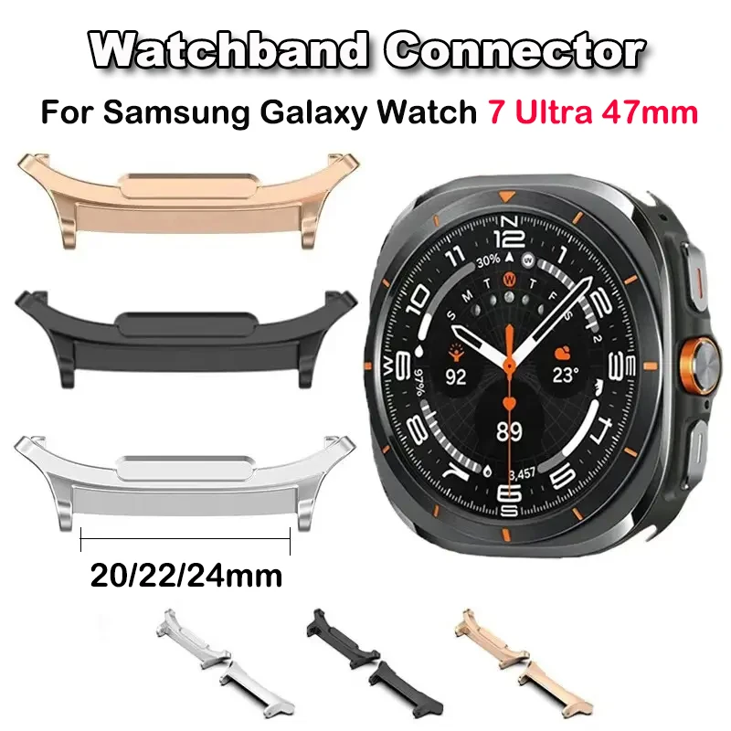 1pair Adapter For Samsung Galaxy Watch 7 Ultra 47mm Watchband Strap Connector Bracelet 316L Stainless Steel Watch 7 Accessories