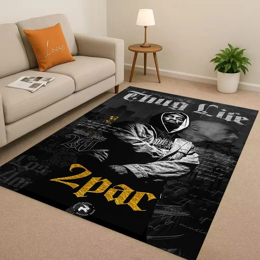 27 Style Rap Tupac 2pac Hip-Hop Music Rapper living Room Non-Slip Area Rug Carpet for Bedroom Playroom Sofa,Home Decor Doormat