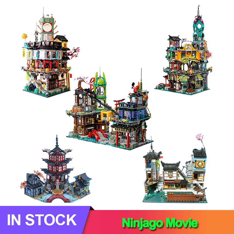 With LED Lights Model City Moc 70657 Display 70620 71799 71741 70751Building Blocks Bricks Toy for Kids Christmas birthday Gifts