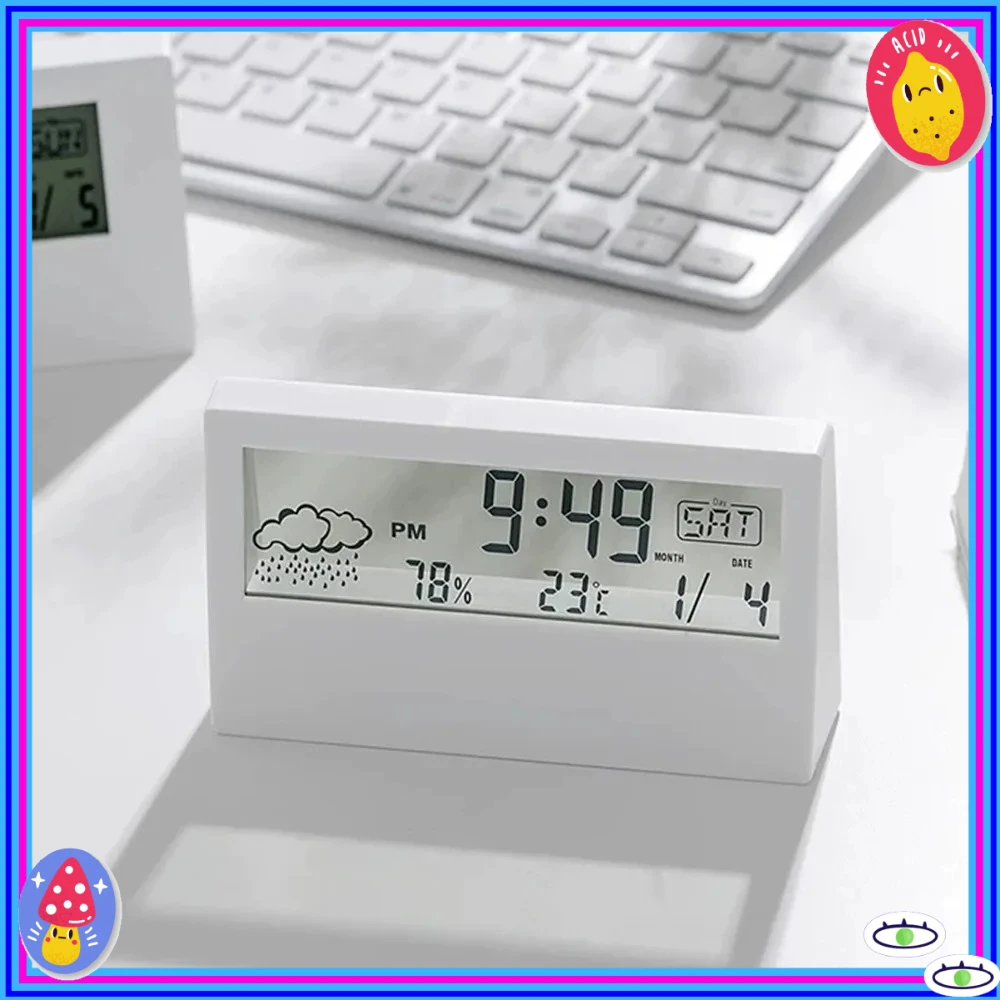 

LED Thermometer Thermo-Hygrometer Multifunction Electronic Clock Temperature Humidity Meter Weather Station for Home With Alarm