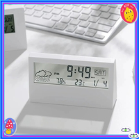 LED Thermometer Thermo-Hygrometer Multifunction Electronic Clock Temperature Humidity Meter Weather Station for Home With Alarm
