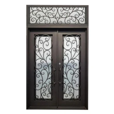 China Professional Modern Iron Entry Doors Wrought Iron Entrance Door Iron Door Designs