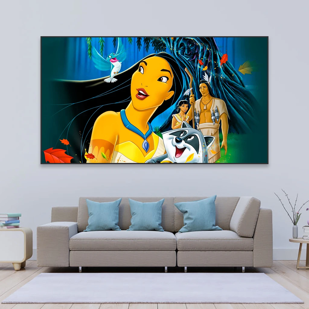 Pocahontas Movie Poster Disney Cartoon Movie Prints Pocahontas Princess Colorful Canvas Painting Home Kids Bedroom Decoration