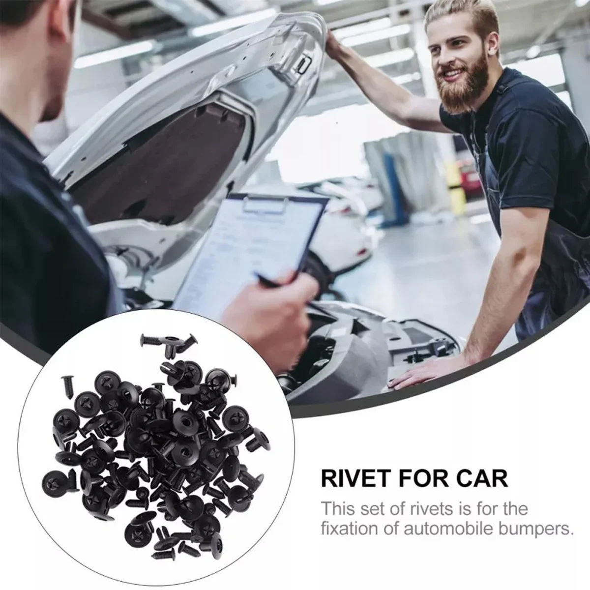 Durable Plastic Rivets Fasteners - Quick Installation Screws for Car Bumpers Stylish Finish Auto Body Repair Solution CommonMode