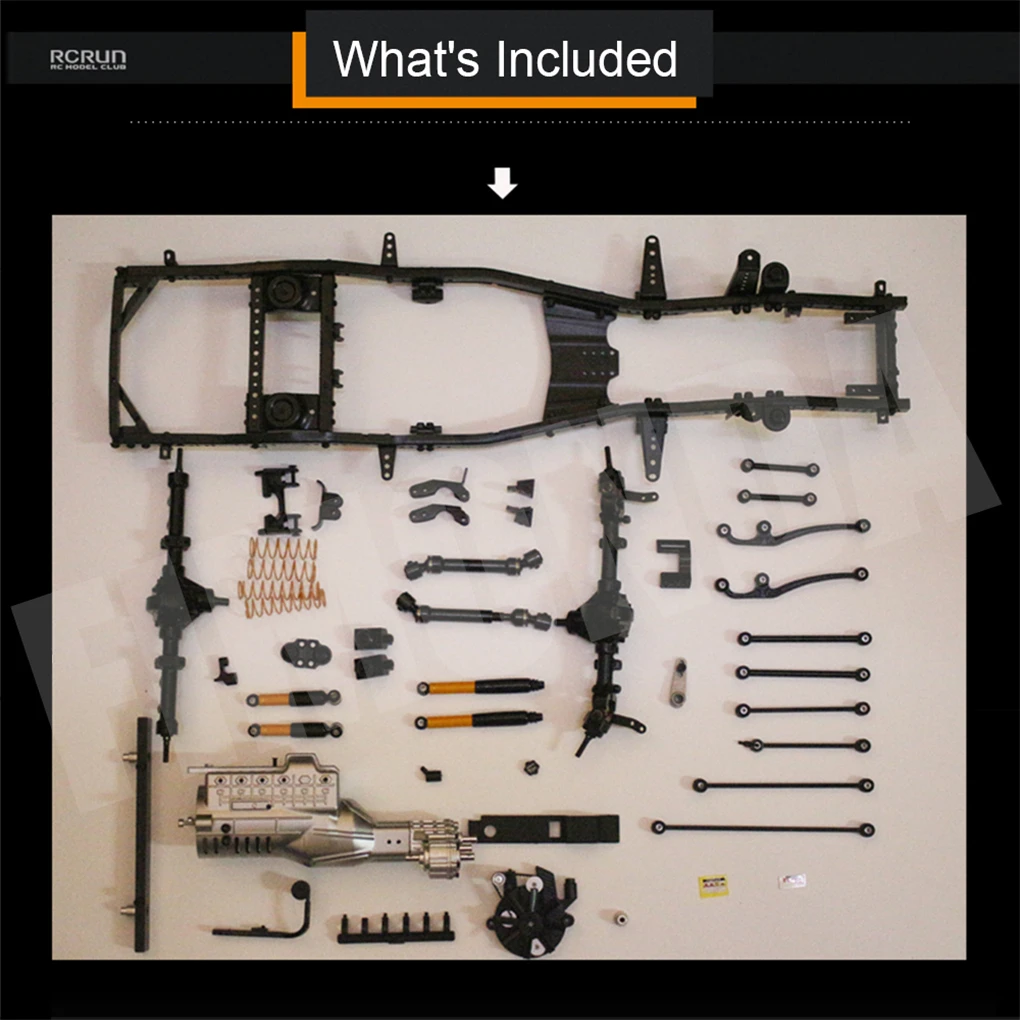 Metal Chassis Kit Adjustable Wheelbase Off-Road Truck Model for 1/10 RC Crawler Chassis RCRUN RUN80 LC80