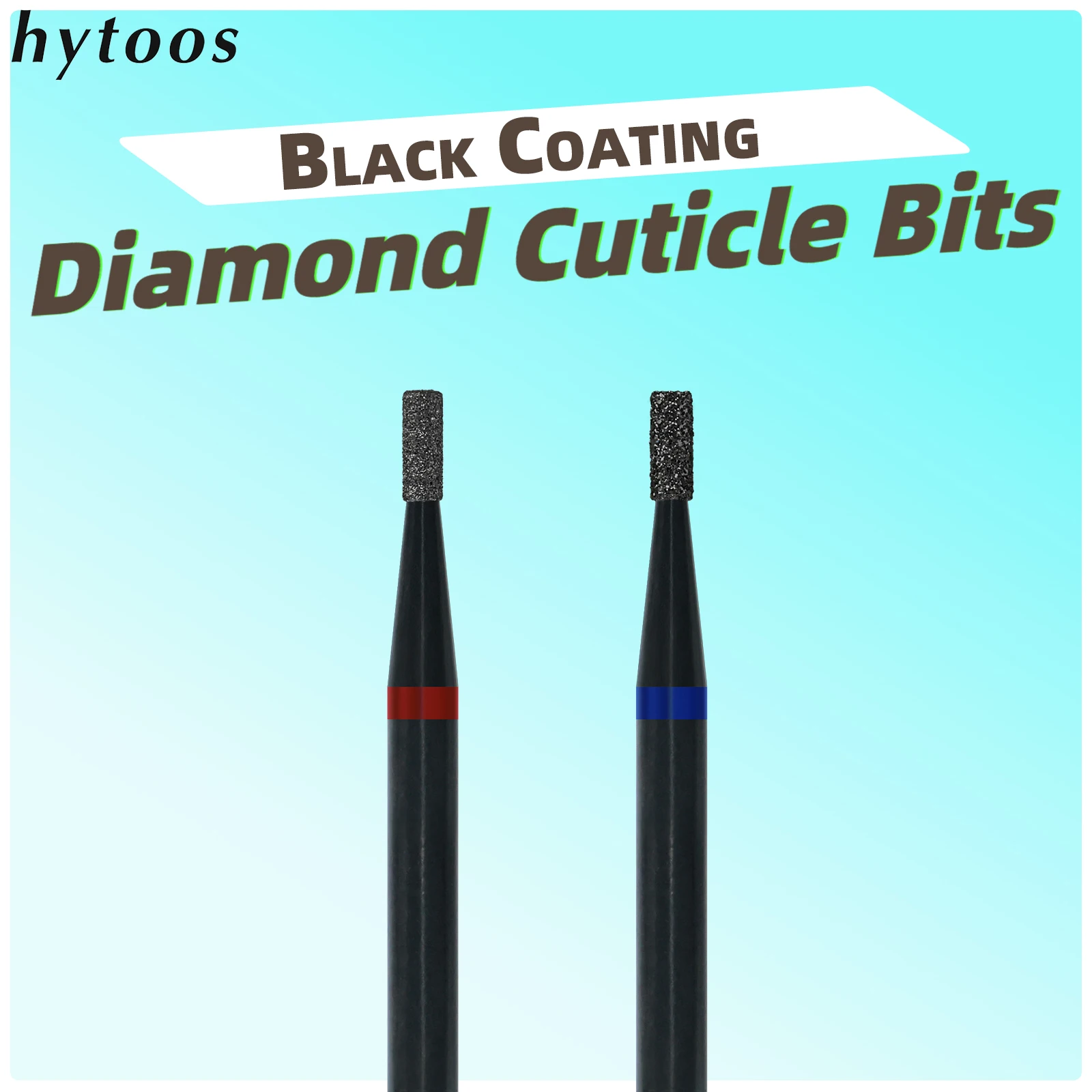 HYTOOS Mini Barrel Black Diamond Nail Drill Bits Pro Dead Skin Cleaner Cuticle Clean Russian Prep Tool for Manicure Technician