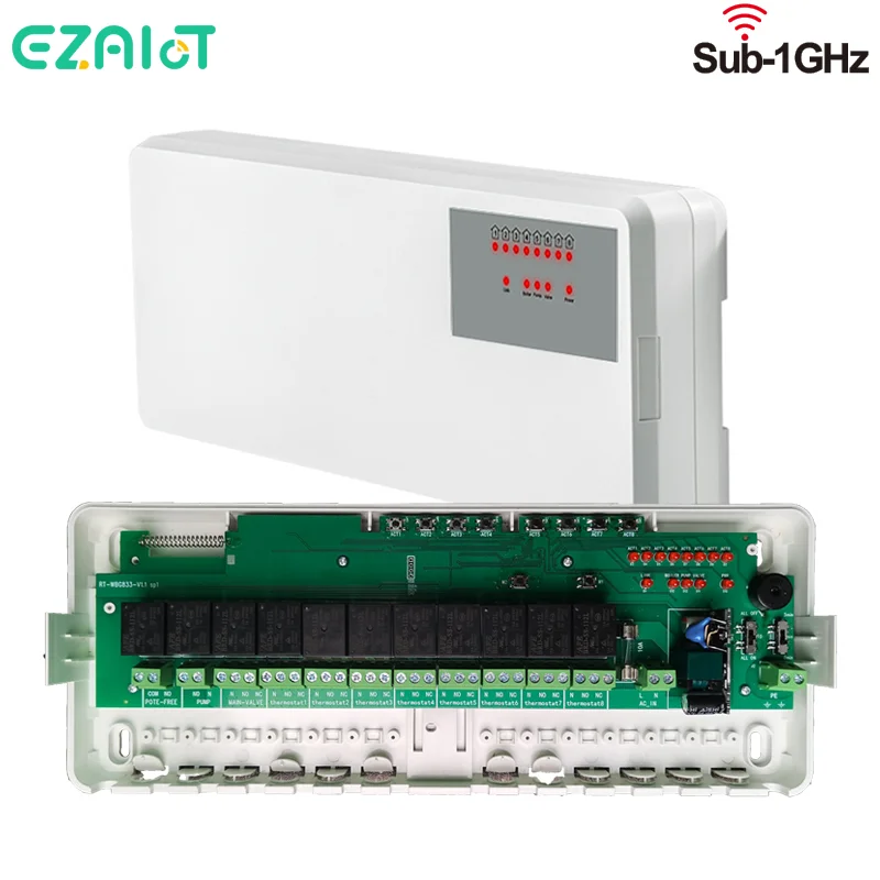 8 غرفة فرعية التدفئة المركزية محور تحكم نظام تسخين المياه الأرضية ل الغاز المرجل مضخة صمام المحرك الذكية واي فاي ترموستات #1