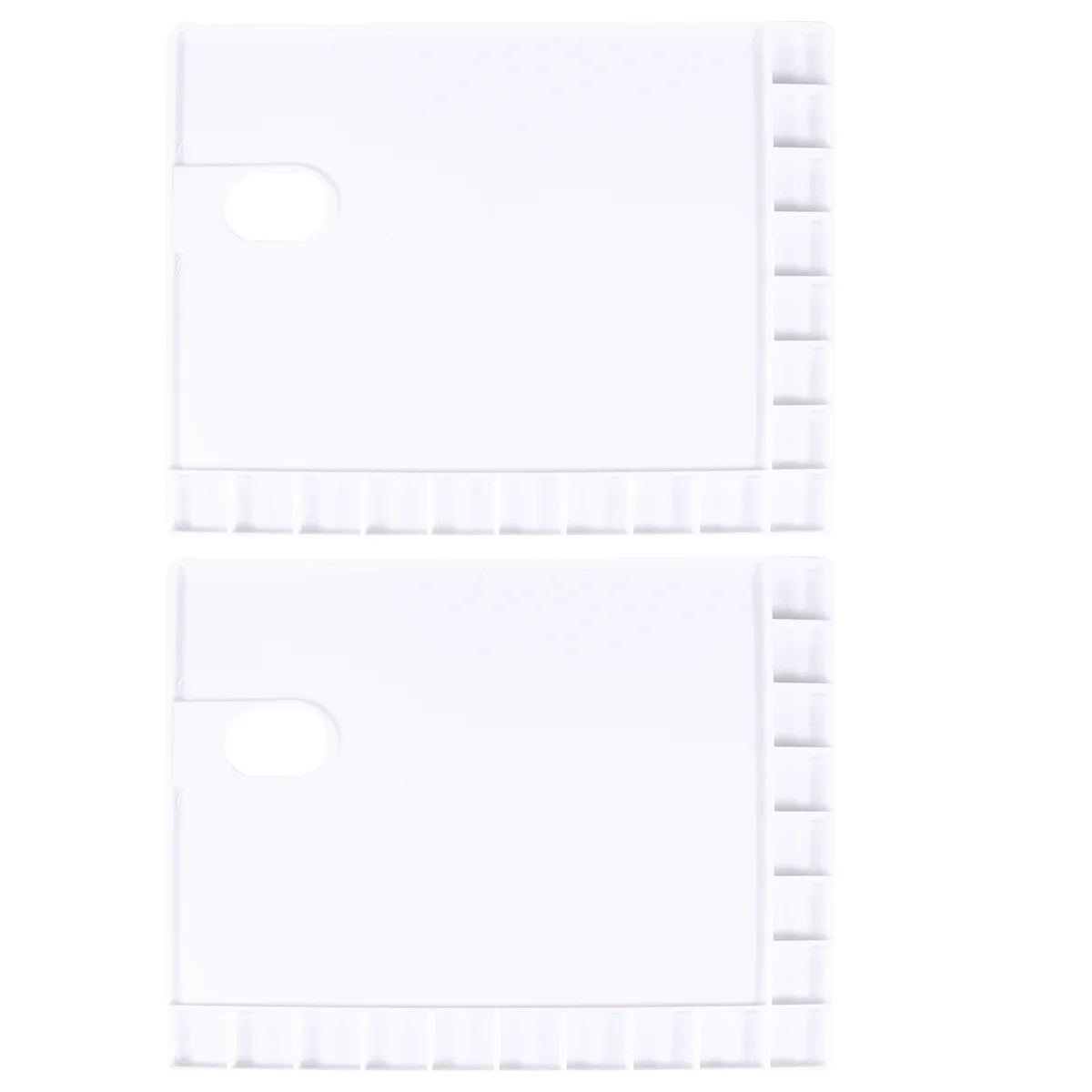 2 قطعة 17 ثقوب صندوق طلاء فني لوحة ألوان مائية بلاستيك قوي خفيف الوزن قابل للغسل لتقوم بها بنفسك هدية صندوق ألوان أبيض طلاء عملي #1