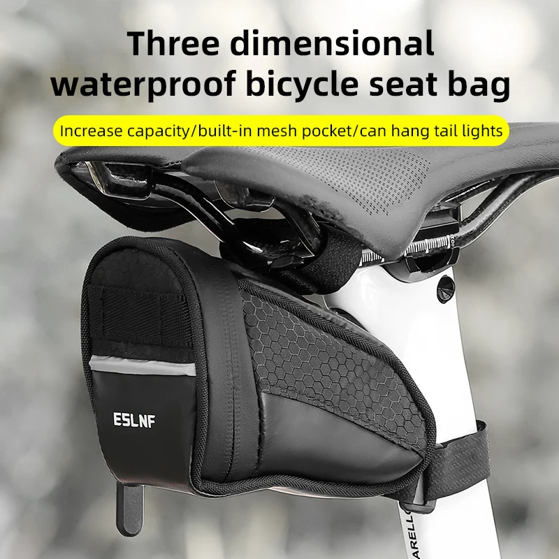 ESLNF Rainproof Bicycle Saddle Bag Road Bike Saddle Bag Reflective Bicycle Bag Cycling Equipment Storage Bag