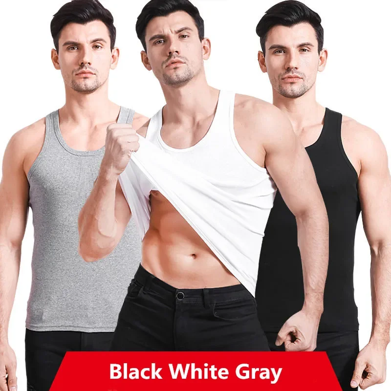 Men Cotton Vest Narrow Broad Shoulders Tank Tops Underwear Boy Under Clothes T- Shirts Sleeveless Singlets Undershirt