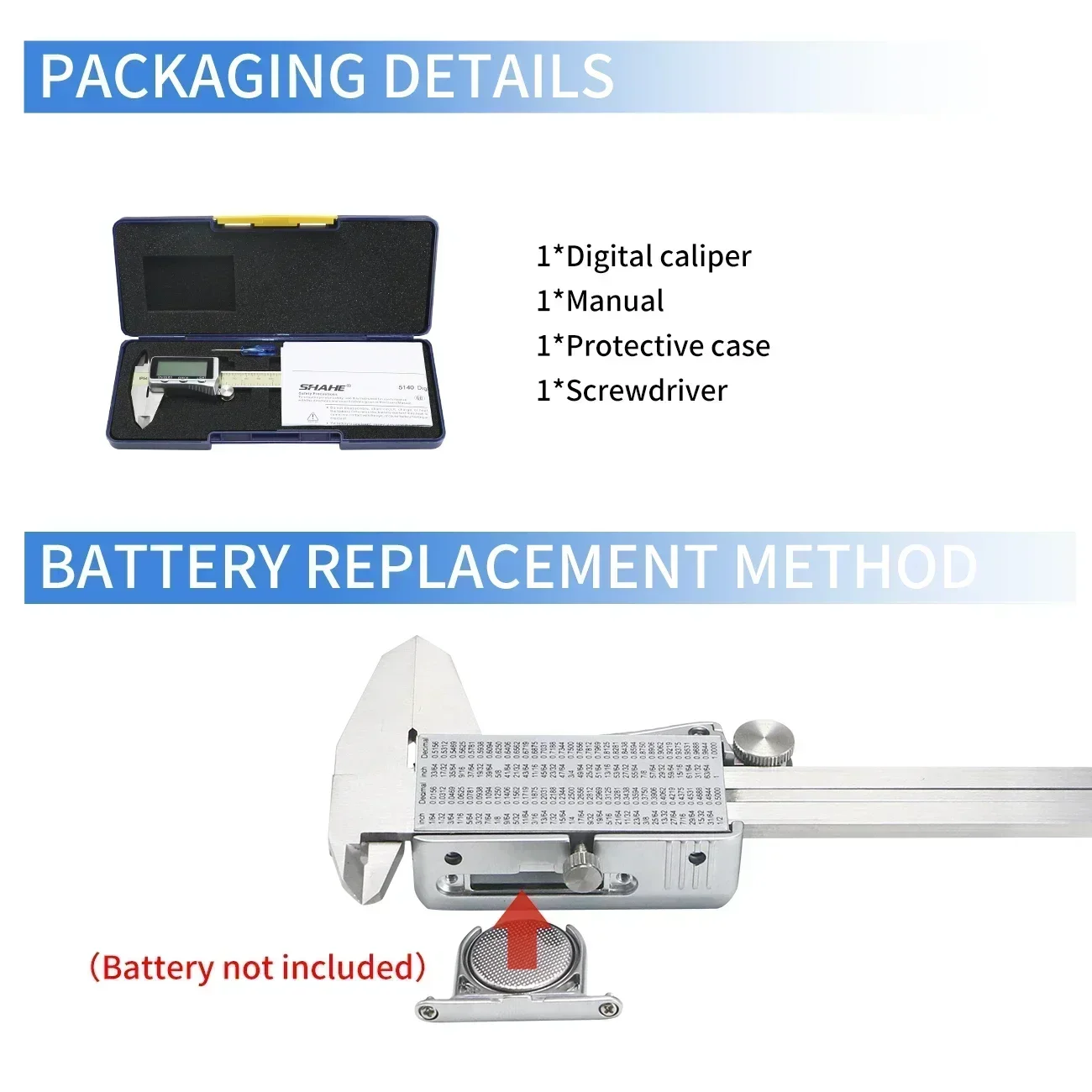 SHAHE Digital Caliper Electronic Measuring Tool Digital Vernier Caliper With Backlight 150/200/300mm Caliper Measuring Tool