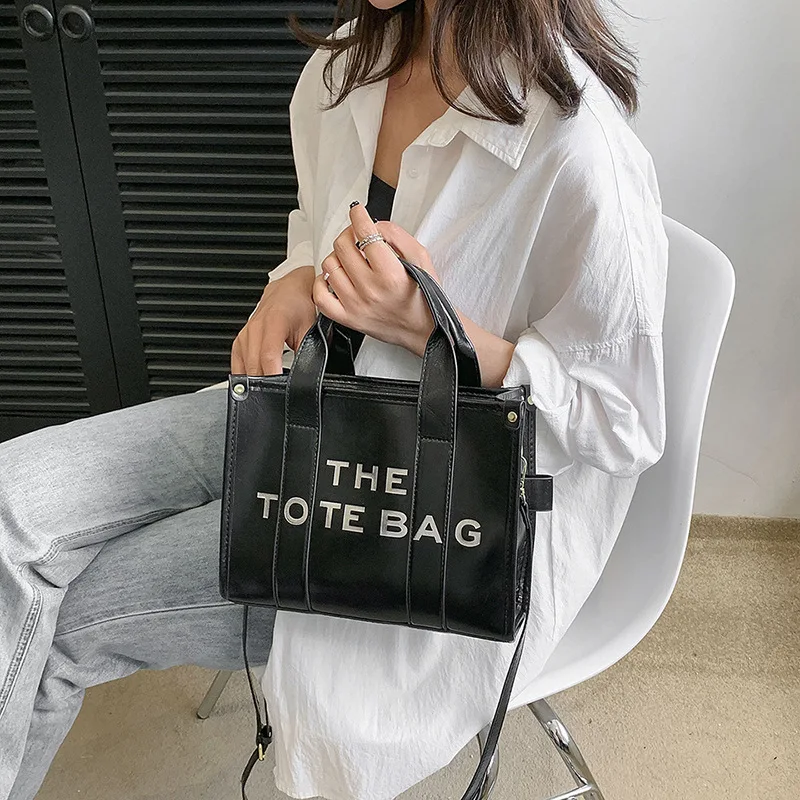 Luxury Designer Handbags for Women 2024 New Leather Casual Tote Bag Fashion High Quality Shiny Letter Large Shoulder Bag ladies