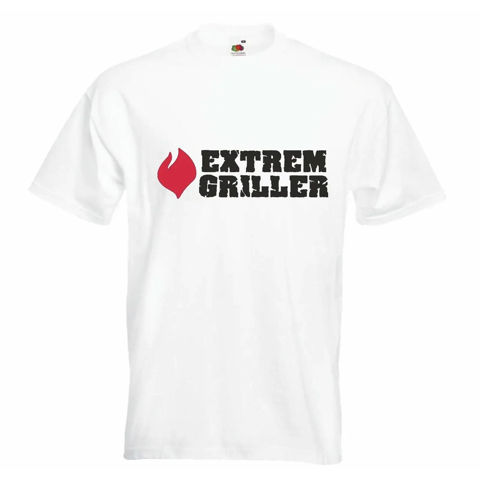 T Shirt EXTREM GRILLER GRILLEN GRILL BBQ STEAK in Weiß vintage Washed Casual Stretched graphic Versatile designer clothes
