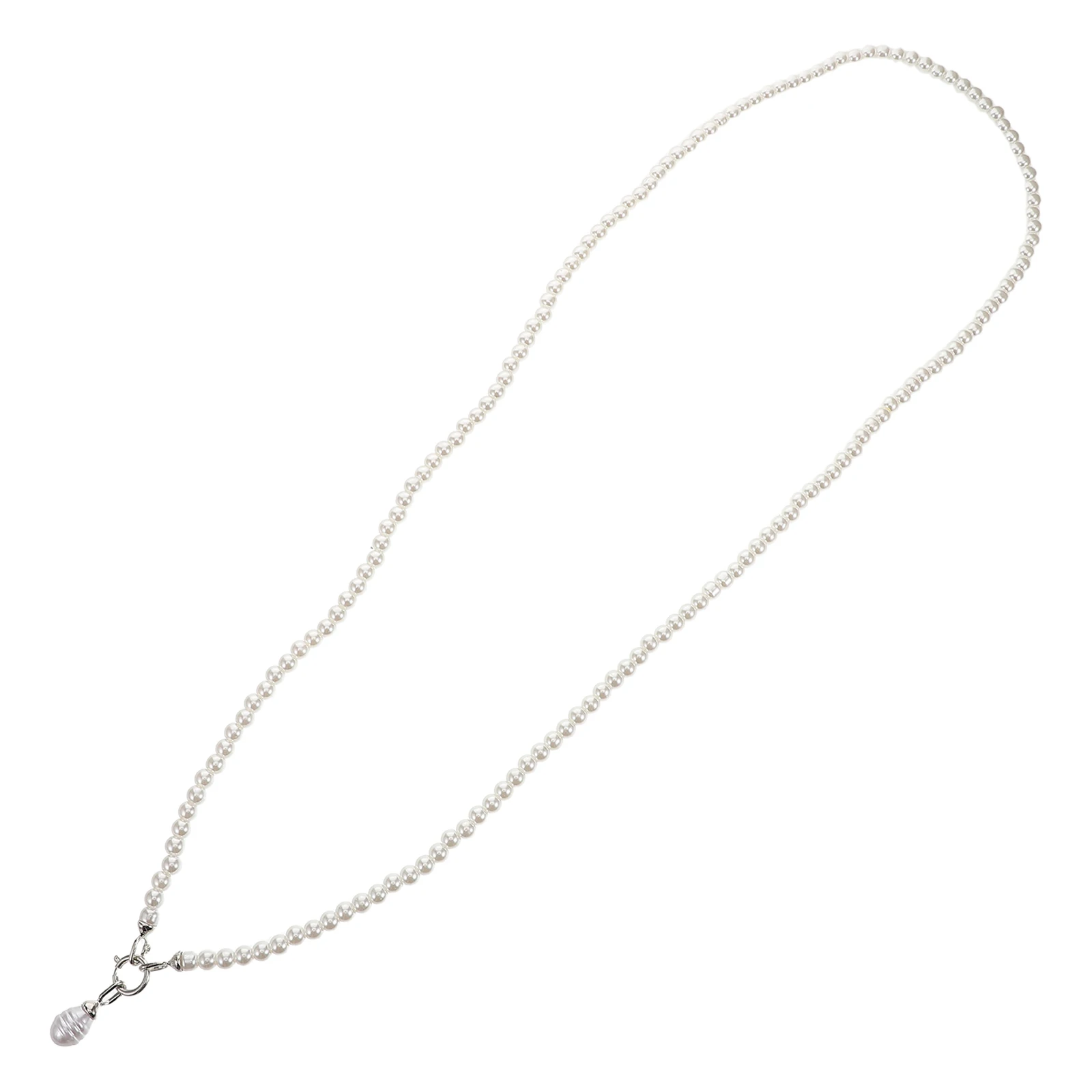 

Stylish Imitation Pearl Waist Chain Crossbody Strap Anti-Theft Detachable Cell Phone Lanyard For Women White Beaded Necklace