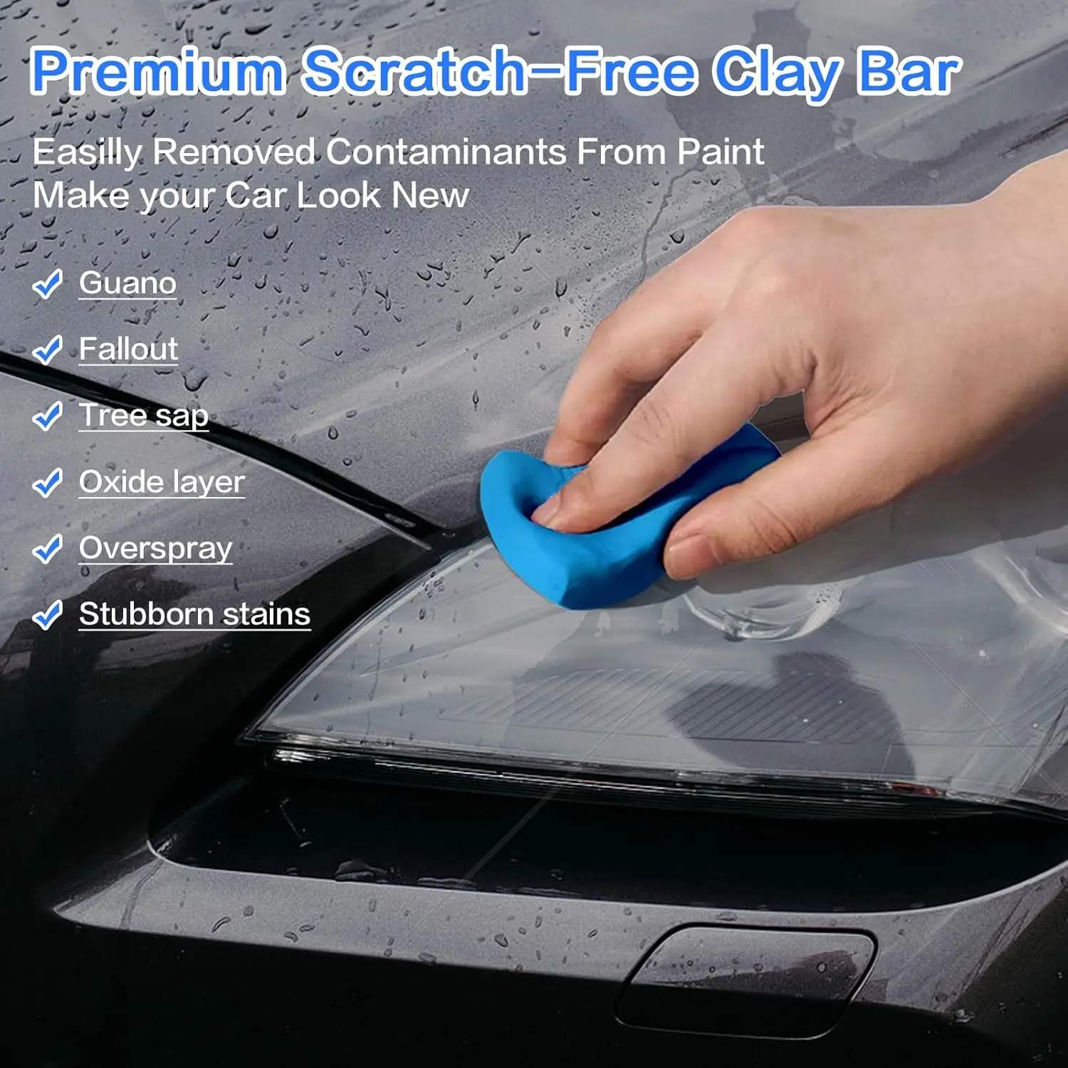 SURAINBOW Car Cleaning Clay Bar Auto Detailing Cleaner Car Magic Clay Bar Fine Medium King Grade Heavy 100g for Car Wash Mud