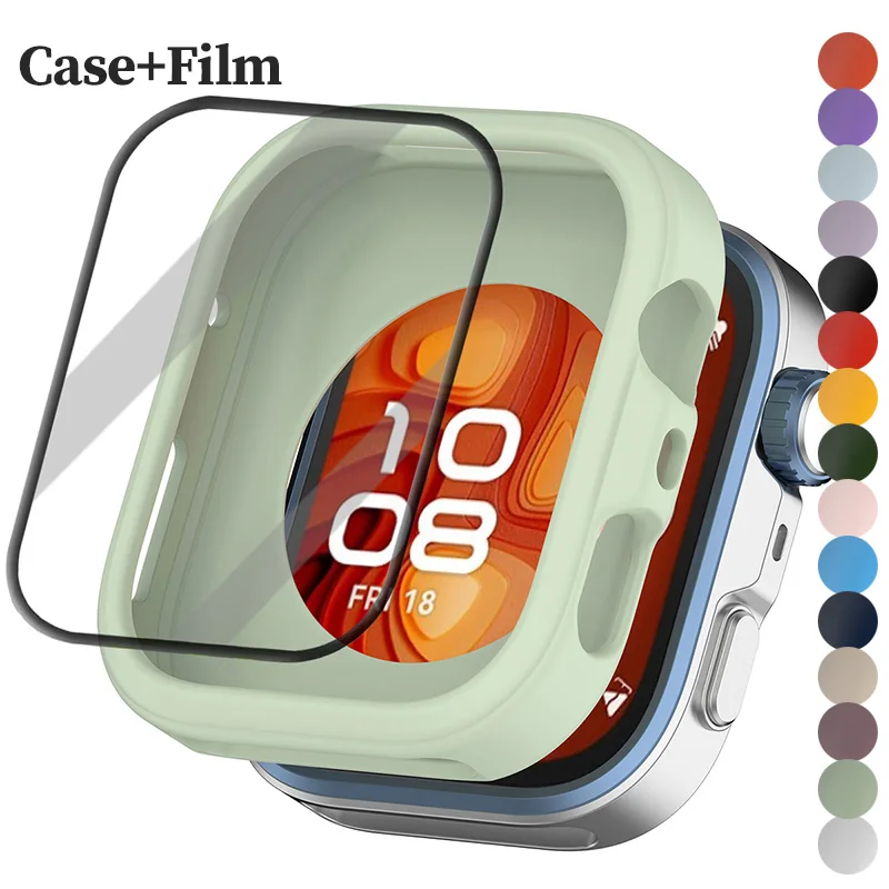 

Силиконовый полый чехол + пленка для Huawei Watch Fit 4 4Pro, защитный бампер для умных часов Huawei Watch Fit4 Pro, аксессуары в виде ракушки