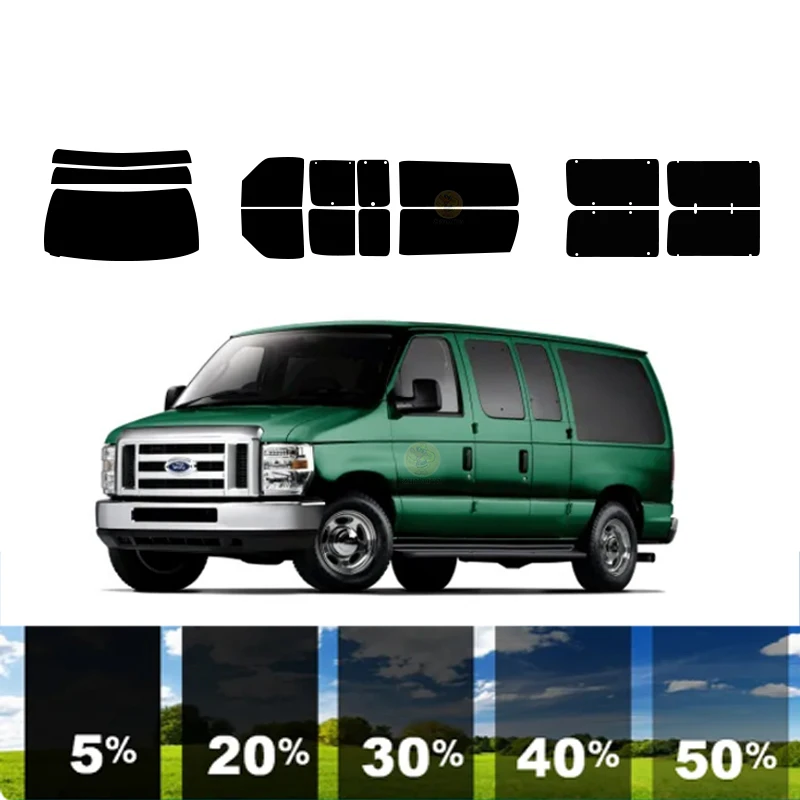 

Предварительно вырезанная съемная тонировочная пленка для окон для автомобиля, 100% УФР, 5%-35%VLT, теплоизоляция, карбон ﻿ Для FORD E-SERIES E150 15, PASS VAN1992-2019