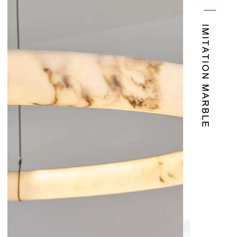 Led 2026 Newly Design Imitation Marble Ceiling Pendant Lamp Round Big Light Fixture for Living Room Villa Apartment Ceiling Deco view 6