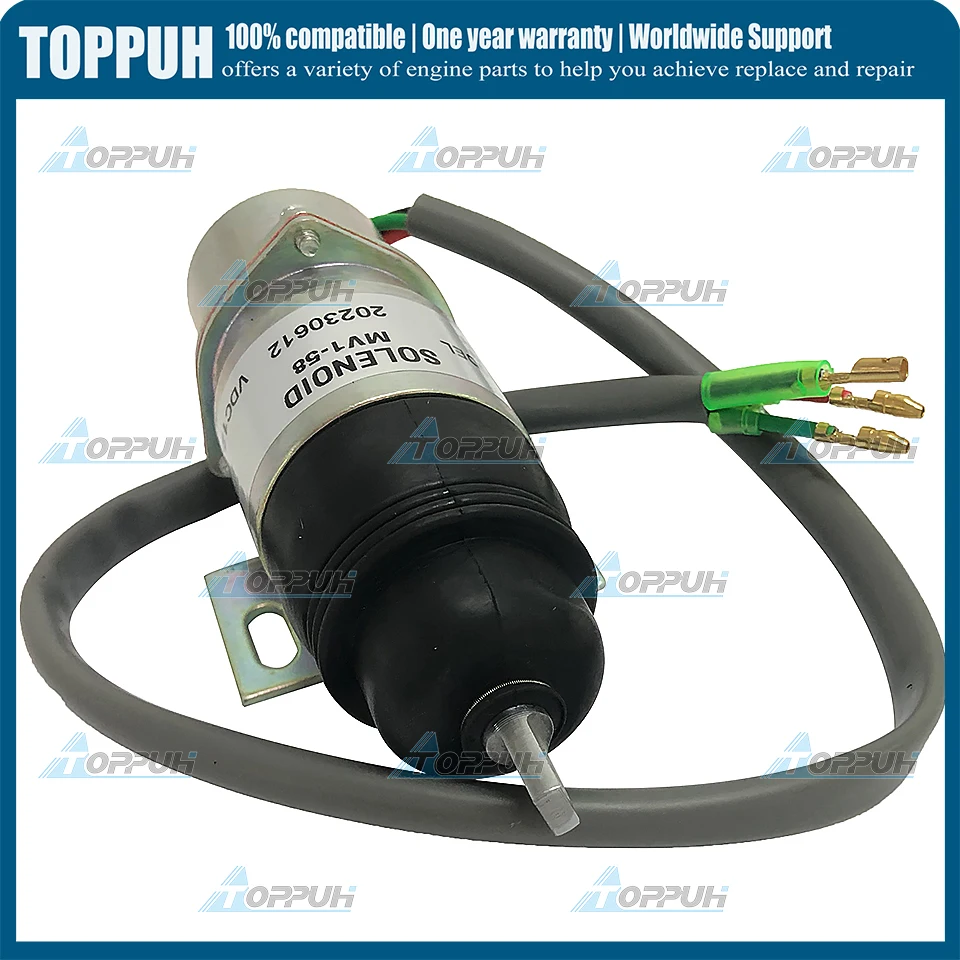 12V MV1-58 Stop Solenoid 894453-3411 8-94453341-0 8944533410 Heavy Duty Fuel Shutoff Solenoid Valve For Isuzu Hitachi Engine