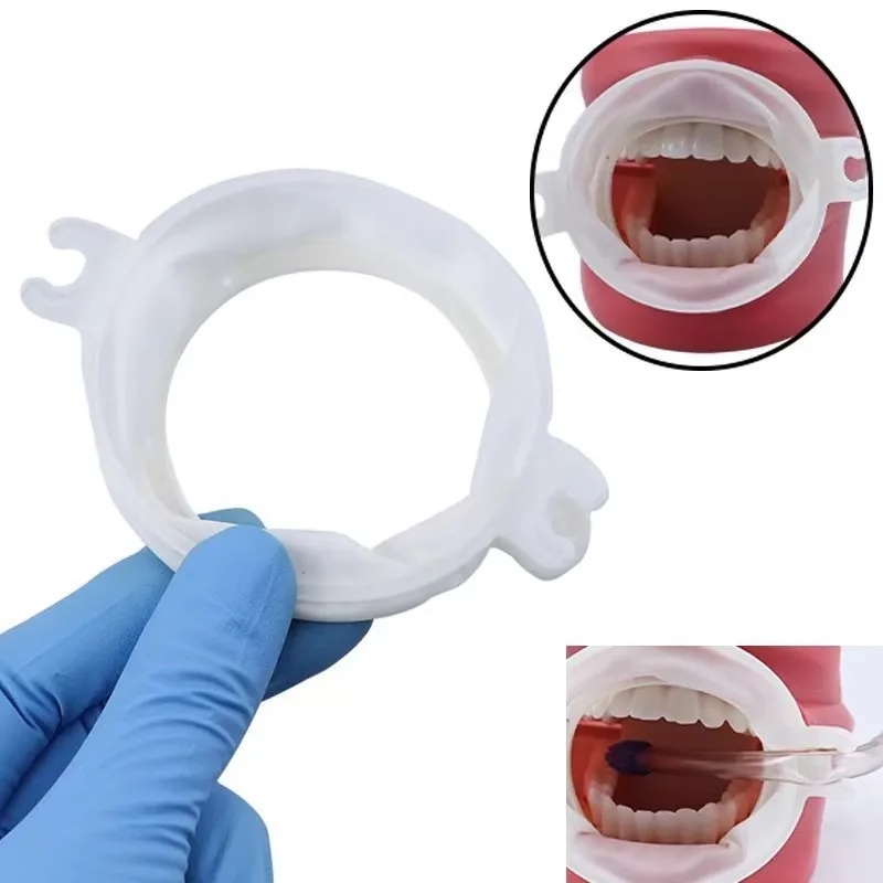 Dental Mouth Opener Rubber Dam Cheek Retractor O Shape Mouth Opener Lip Cheek Retractors Wrap Soft Elastic Fixable Tube Holder