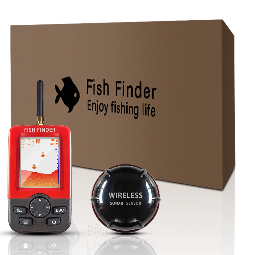 FindFish جهاز كشف الأسماك اللاسلكي المحمول XJ01 Sonar Fishing Echo Sounder Detector - ملحقات الصيد