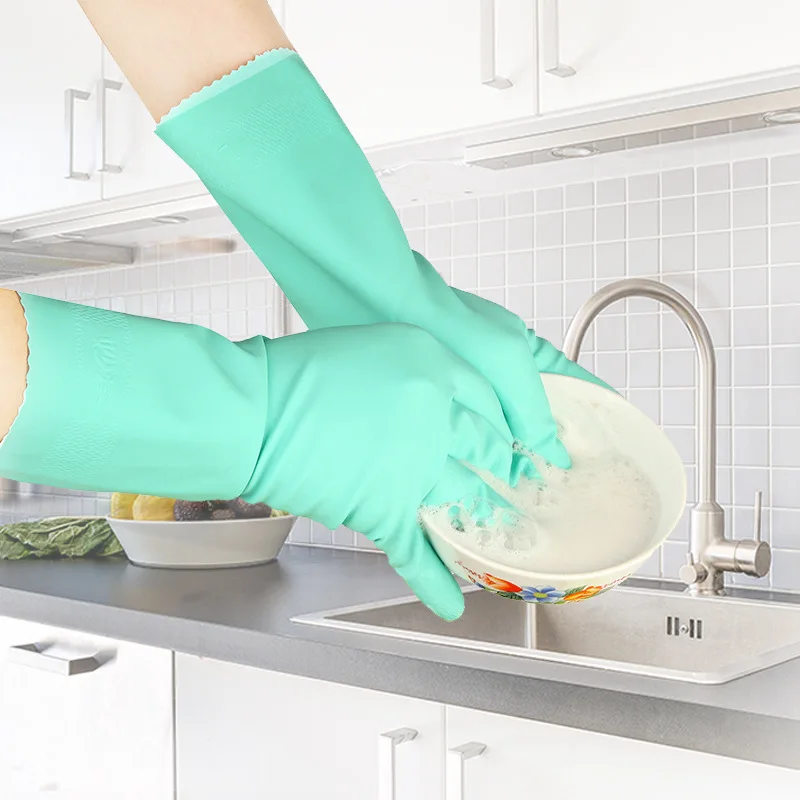 

Household Kitchen Washing Laundry Household Cleaning Gloves To Protect Hands Natural Latex Smart Anti-slip Gloves Dishwashing