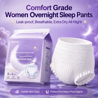 Disposable Women Menstrual Sleep Pants High Absorb Overnight Sanitary Leak‑proof Breathable Period For Heavy Flow Night Use
