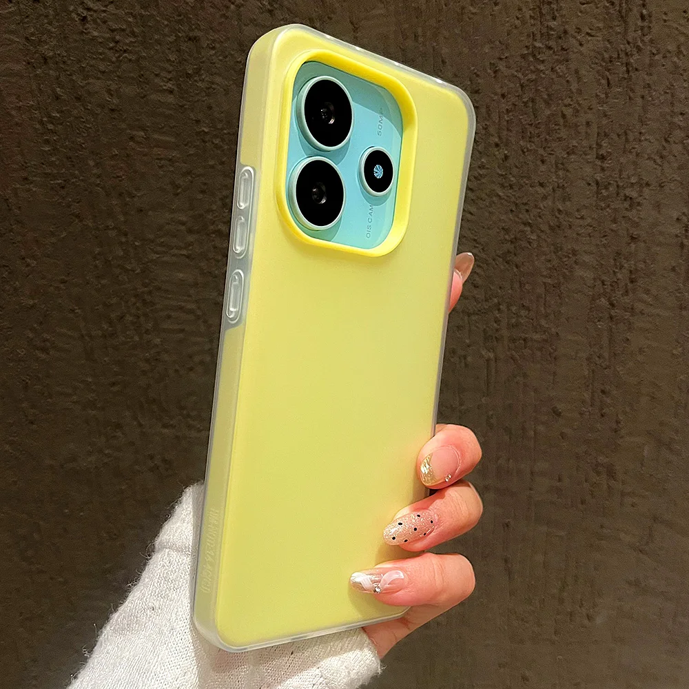Luxury 2 IN 1 Candy Color Matte Jelly Hard Phone Case for Xiaomi Poco X5 X6 X7 M6 Pro 4G Hockproof Bumper Soft Back Cover