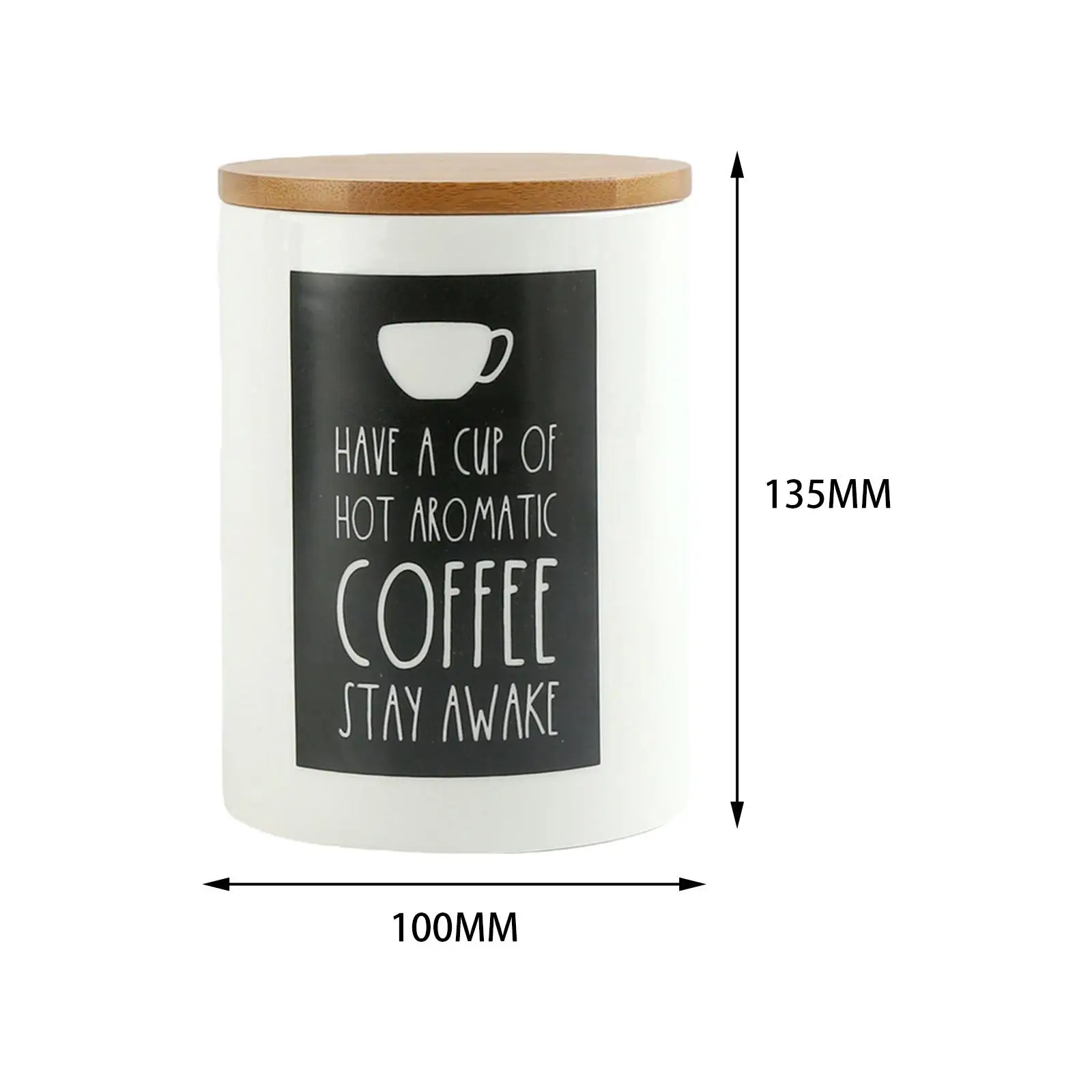 3 Pieces Kitchen Ceramic Canister Sets Cereal Grain Organizer Storage Container Jars for Tea Sugar Flour Countertop Coffee Bean