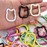 5pcs 38x28mm Mix Color Carabiner Lucky Cat Keychain Clip Camping Hoop Outdoor Spring Gate Safety Buckle Key ring Diy Accessories