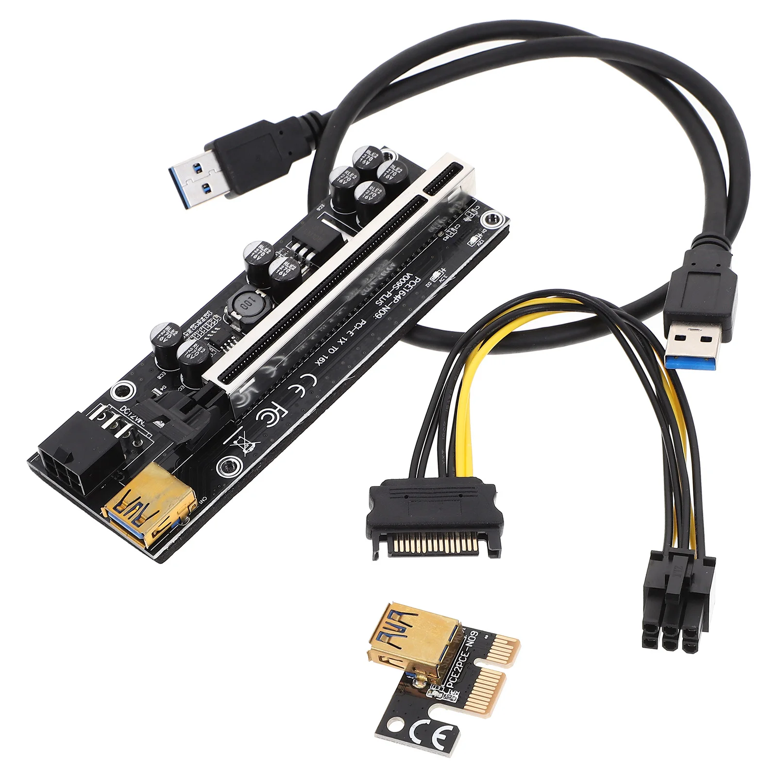 

Horse-drawn PCI-E 1x to 16x Extender PCIe Extension Adapter GPU Riser Card Hard Disk