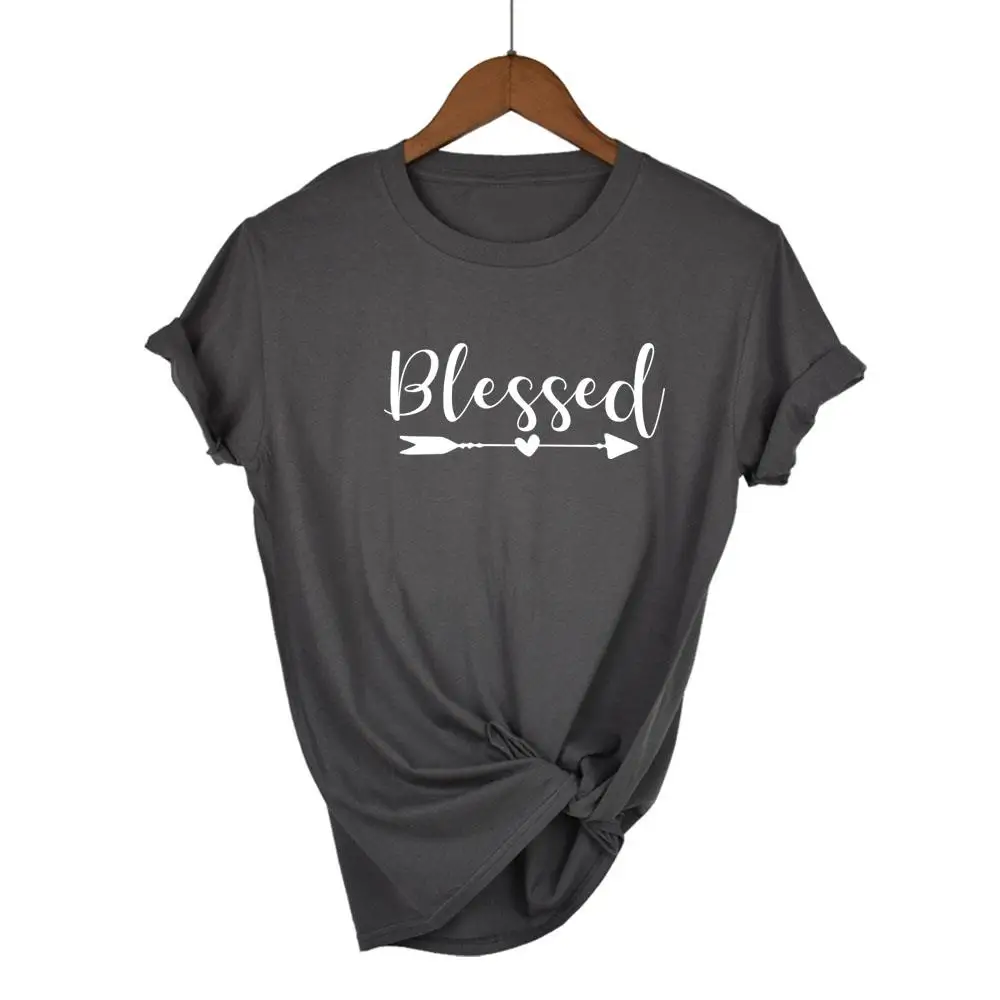 

Blessed Heart Printing T-shirts Women Summer T Shirt Harajuku Graphic Tee Casual Short Sleeve Tops for Women