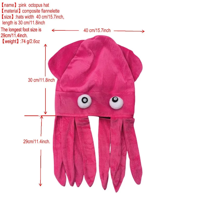 1 pz Halloween Divertenti Cappelli Animali Colorati Feltro di Poliestere Polpo/Anatra/Fungo Costume Copricapi per Puntelli Foto di Festa