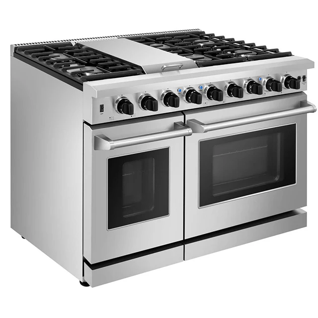 

Hyxion Kitchen Stainless Steel Europe Cooker 6 Burners Gas Oven Stove Burners Gas Range with Oven